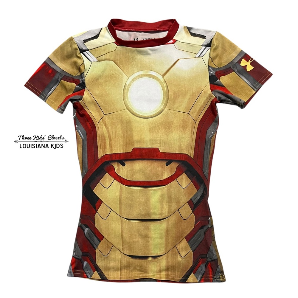 Under Armour YXS Iron Man Heat Gear Athletic Shirt